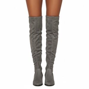 Aldo Grey Suede Over the Knee Boot